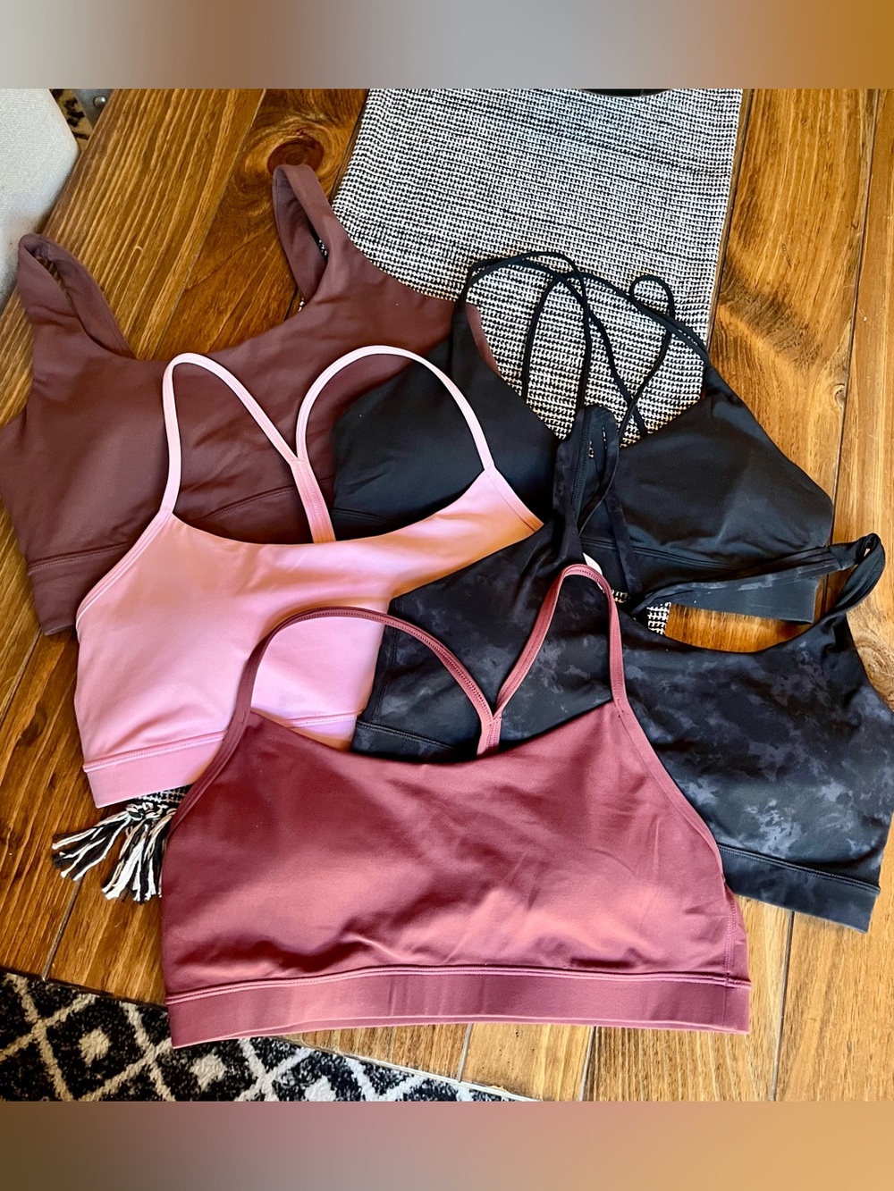 5 CRZ Yoga XL Women's Sports bras - Mauve Pink, Dusty Rose & Black